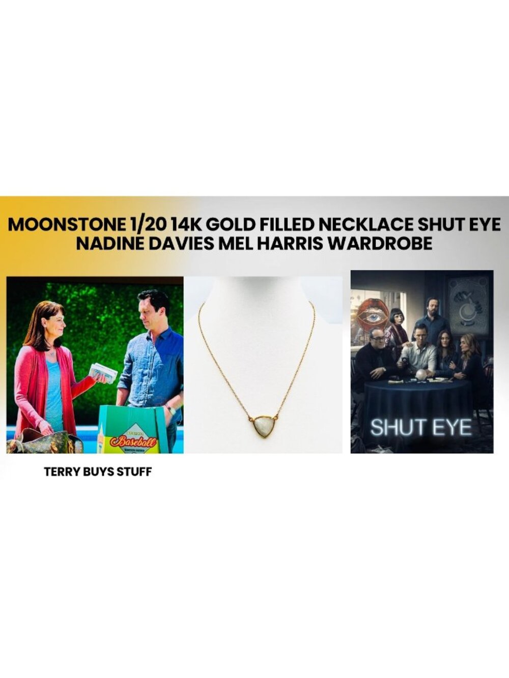 Moonstone 1/20 14K Gold Filled Necklace Shut Eye Nadine Davies Mel Harris Wardro